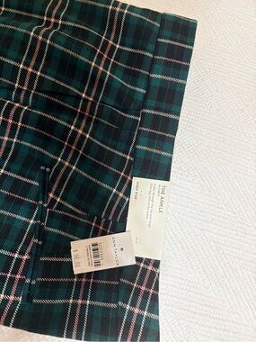 Ann Taylor Teal and Pink Plaid Ankle Pants